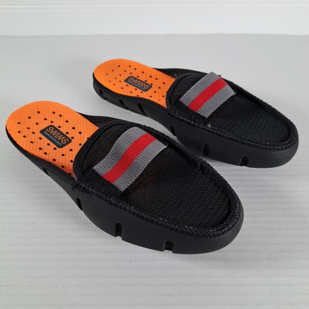 SWIMS Water Mule Shoes Mens 5 Black Mesh Upper Slip On Removable Sole Pool Beach